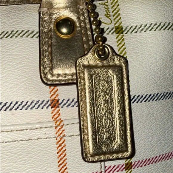 Coach Peyton Tattersal Tote, EUC - Picture 6 of 15